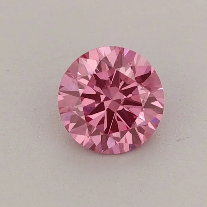 0.47ct ROUND Fancy Vivid Pink VS1 Coloured Lab diamond