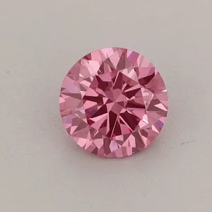 0.47ct ROUND Fancy Vivid Pink VS1 Coloured Lab diamond