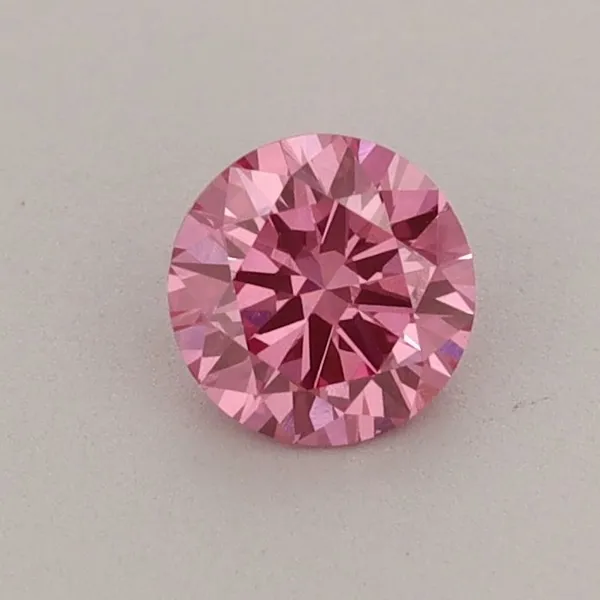 0.47ct ROUND Fancy Vivid Pink VS1 Coloured Lab diamond