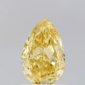 0.81ct PEAR Fancy Vivid Yellow VS1 Coloured Lab diamond