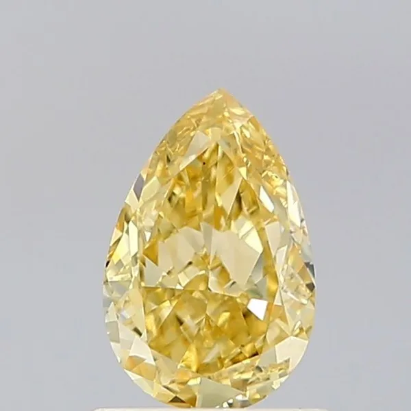 0.81ct PEAR Fancy Vivid Yellow VS1 Coloured Lab diamond