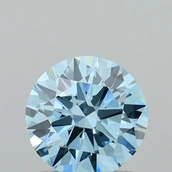 1.00ct ROUND Fancy Vivid Blue VVS2 Coloured Lab diamond