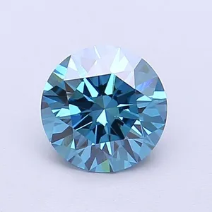 0.95ct ROUND Fancy Vivid Blue VS1 Coloured Lab diamond