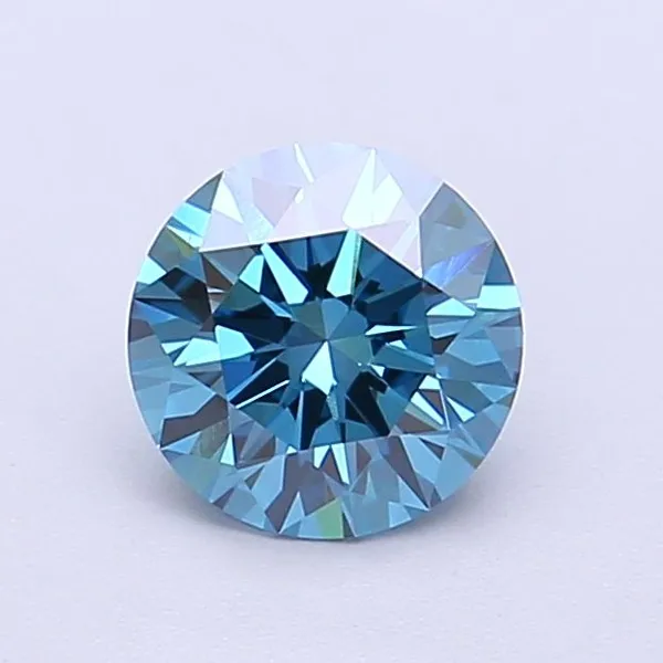 0.95ct ROUND Fancy Vivid Blue VS1 Coloured Lab diamond