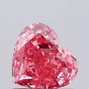 0.74ct HEART Fancy Vivid Pink VS1 Coloured Lab diamond