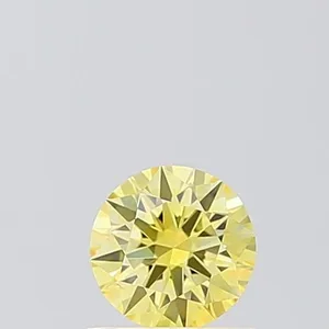 0.47ct ROUND Fancy Intense Yellow VS1 Coloured Lab diamond