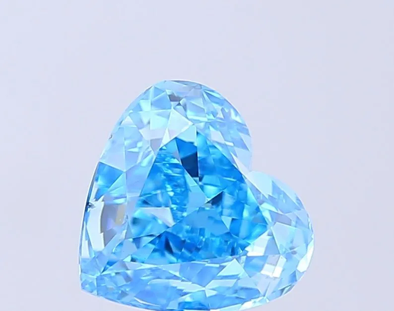 1.56ct HEART Fancy Vivid Blue VS1 Coloured Lab diamond