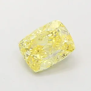1.03ct CUSHION Fancy Intense Yellow VS2 Coloured Lab diamond