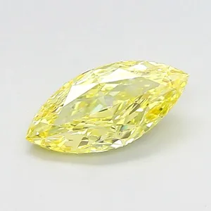 0.77ct MARQUISE Fancy Intense Yellow VS1 Coloured Lab diamond