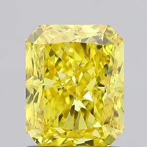 1.28ct RADIANT Fancy Vivid Yellow VVS2 Coloured Lab diamond