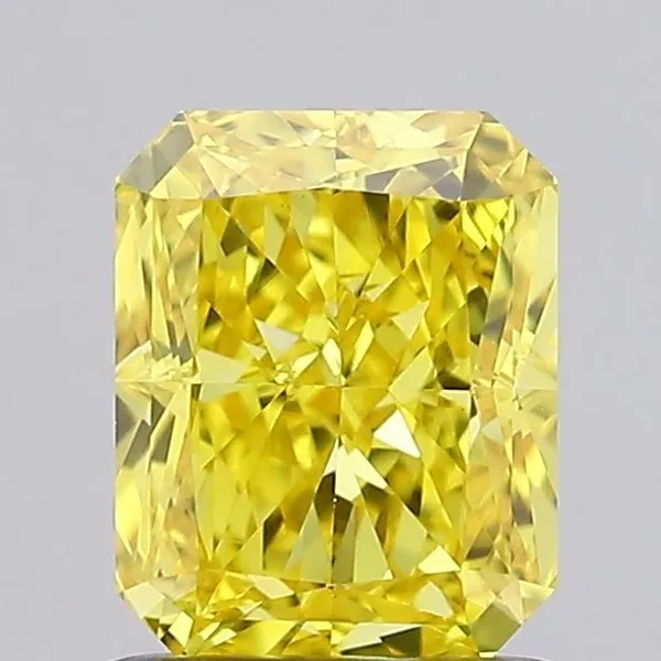 1.28ct RADIANT Fancy Vivid Yellow VVS2 Coloured Lab diamond