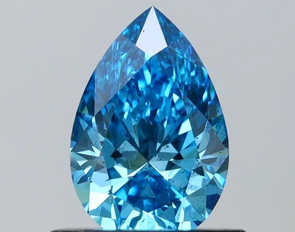 0.81ct PEAR Fancy Vivid Blue SI2 Coloured Lab diamond