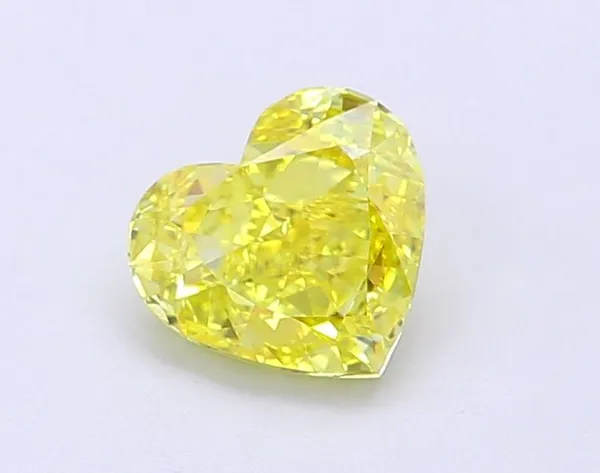 1.19ct HEART Fancy Vivid Yellow VVS2 Coloured Lab diamond