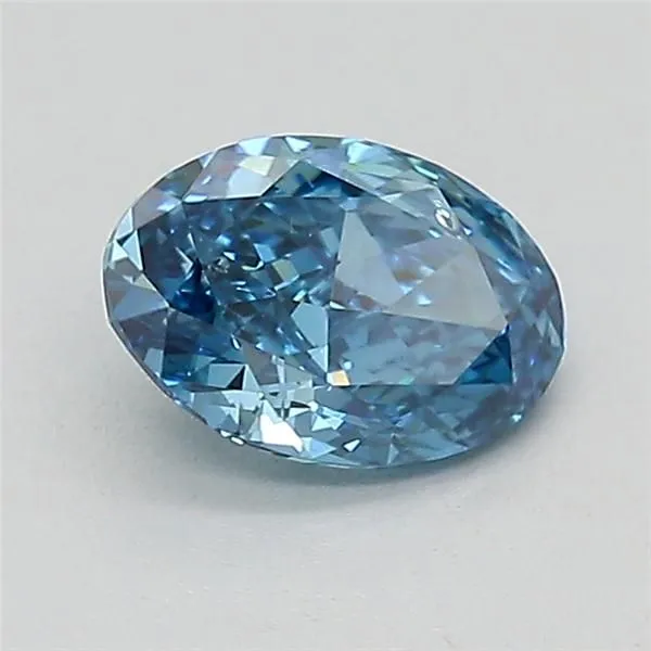 0.97ct OVAL Fancy Vivid Blue SI1 Coloured Lab diamond