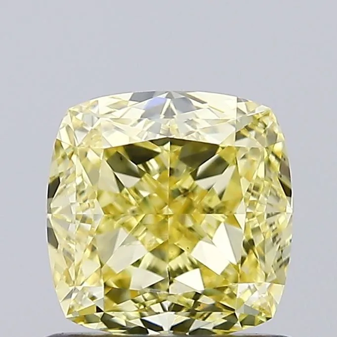 1.02ct CUSHION Fancy Intense Yellow VS1 Coloured Lab diamond