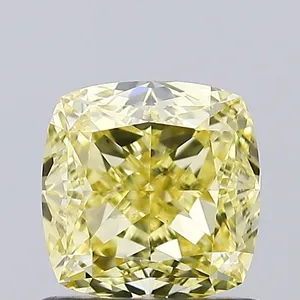 1.02ct CUSHION Fancy Intense Yellow VS1 Coloured Lab diamond