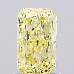 0.77ct RADIANT Fancy Intense Yellow VVS2 Coloured Lab diamond
