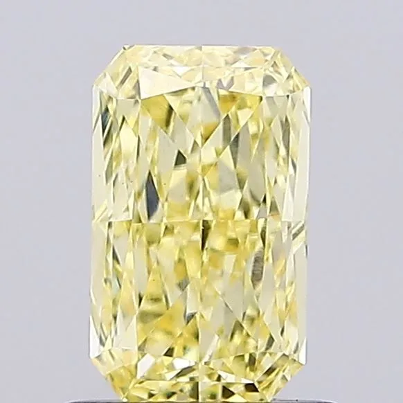 0.77ct RADIANT Fancy Intense Yellow VVS2 Coloured Lab diamond