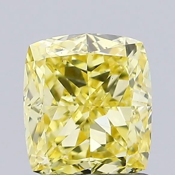 1.01ct CUSHION Fancy Intense Yellow VS1 Coloured Lab diamond