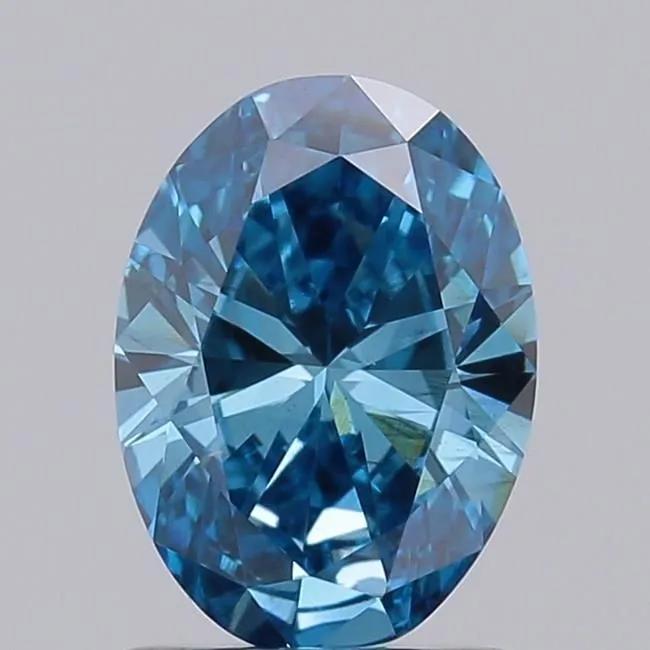0.99ct OVAL Fancy Vivid Blue VS2 Coloured Lab diamond