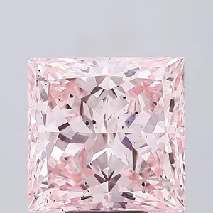7.43ct PRINCESS Fancy Intense Pink SI1 Coloured Lab diamond