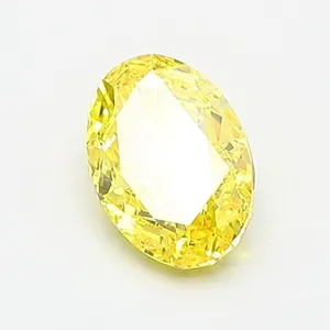 1ct OVAL Fancy Vivid Yellow VS1 Coloured Lab diamond