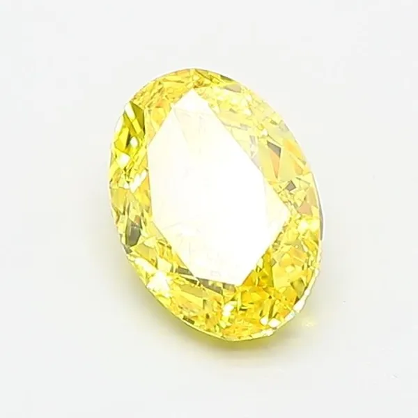 1ct OVAL Fancy Vivid Yellow VS1 Coloured Lab diamond