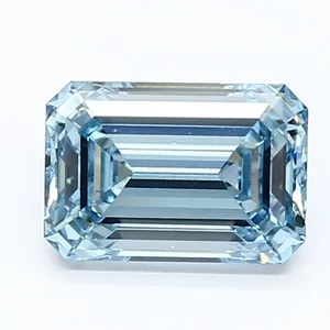 1.46ct EMERALD Fancy Intense Blue VS1 Coloured Lab diamond