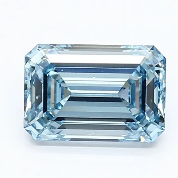 1.46ct EMERALD Fancy Intense Blue VS1 Coloured Lab diamond