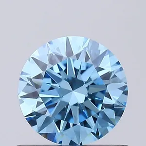 0.55ct ROUND Fancy Vivid Blue VS1 Coloured Lab diamond