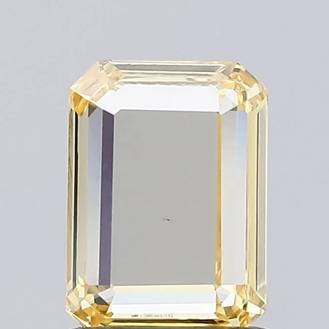0.85ct EMERALD Fancy Yellow VVS2 Coloured Lab diamond