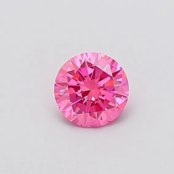0.48ct ROUND Fancy Vivid Pink VS1 Coloured Lab diamond