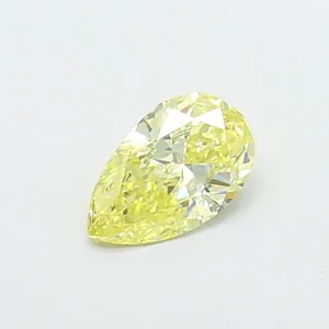 0.41ct PEAR Fancy Intense Yellow VS1 Coloured Lab diamond