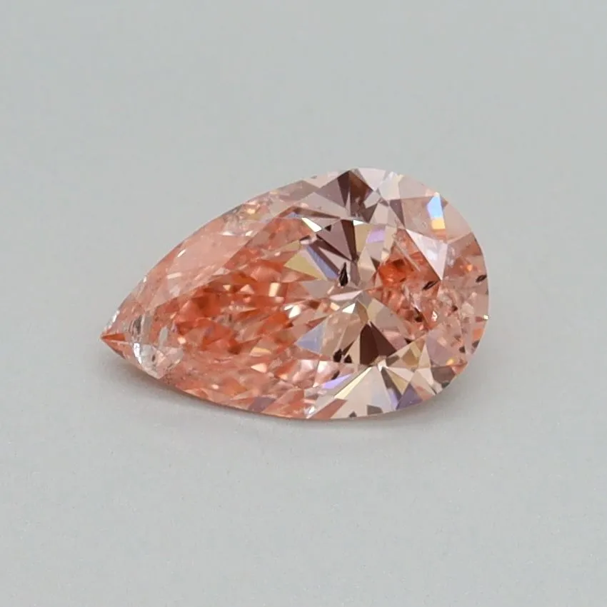 0.53ct PEAR Fancy Intense Pink SI2 Coloured Lab diamond