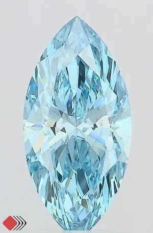 1.7ct MARQUISE Fancy Vivid Blue SI1 Coloured Lab diamond