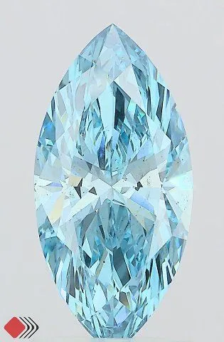 1.7ct MARQUISE Fancy Vivid Blue SI1 Coloured Lab diamond