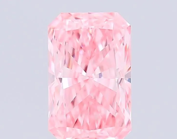 1.01ct RADIANT Fancy Vivid Pink VVS2 Coloured Lab diamond
