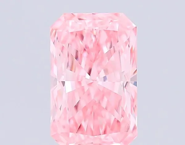 1.01ct RADIANT Fancy Vivid Pink VVS2 Coloured Lab diamond