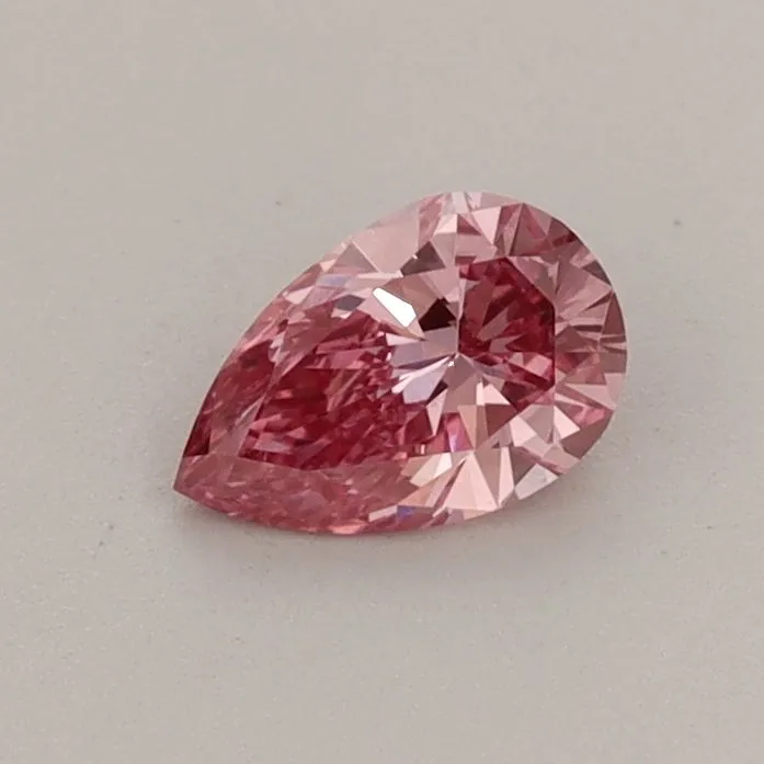 0.36ct PEAR Fancy Vivid Pink VVS2 Coloured Lab diamond