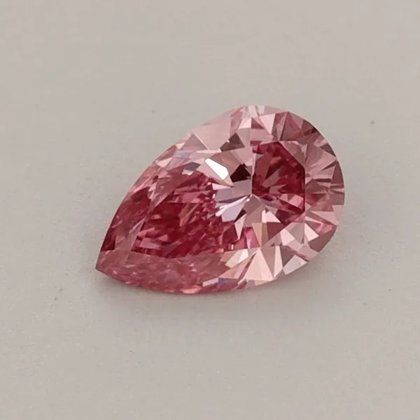 0.36ct PEAR Fancy Vivid Pink VVS2 Coloured Lab diamond