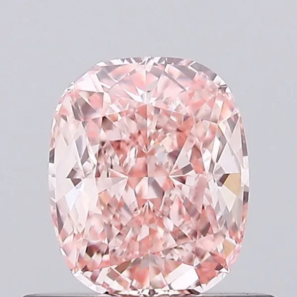 0.58ct CUSHION Fancy Intense Pink VVS2 Coloured Lab diamond