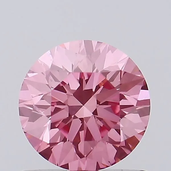 0.7ct ROUND Fancy Vivid Pink VS1 Coloured Lab diamond