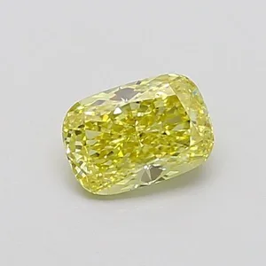 1.02ct CUSHION Fancy Intense Yellow VS2 Coloured Lab diamond