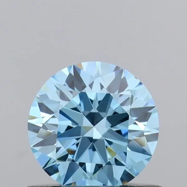 0.53ct ROUND Fancy Vivid Blue VS1 Coloured Lab diamond
