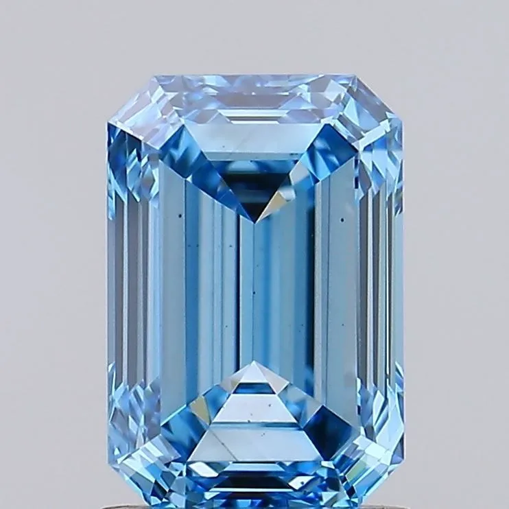 1.49ct EMERALD Fancy Vivid Blue VS1 Coloured Lab diamond