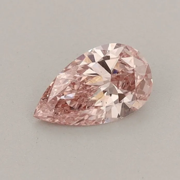 0.38ct PEAR Fancy Intense Pink VS2 Coloured Lab diamond
