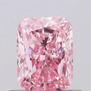 0.59ct CUSHION Fancy Vivid Pink VVS1 Coloured Lab diamond