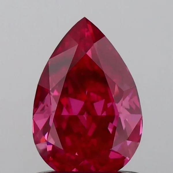 0.8ct PEAR Fancy Vivid Pink SI1 Coloured Lab diamond