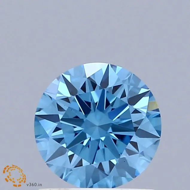 1.01ct ROUND Fancy Vivid Blue VS1 Coloured Lab diamond