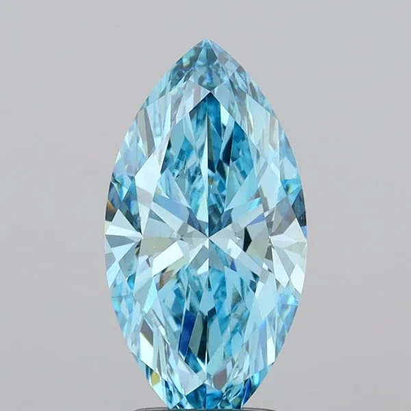 2.2ct MARQUISE Fancy Vivid Blue VS1 Coloured Lab diamond